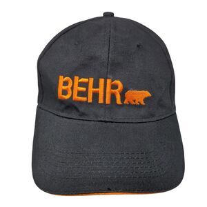 Behr Strapback Hat Black One Size Adjustable Embroidered 6 Panel